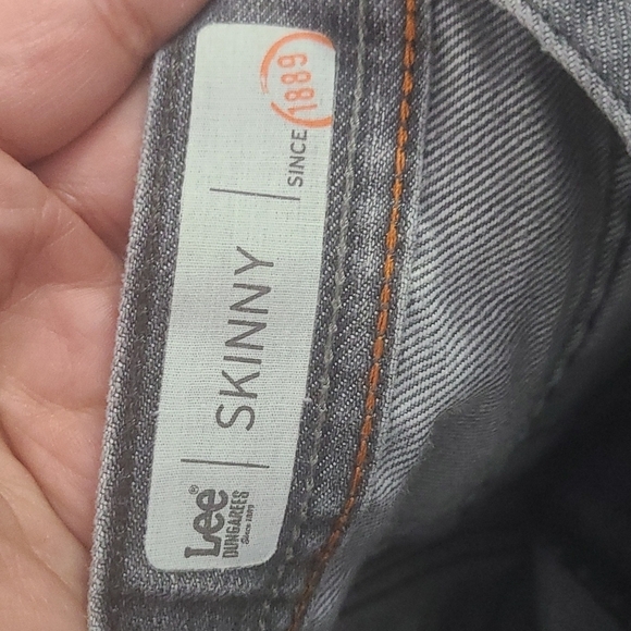 LEE Dungarees Asphalt Gray‎ Skinny Adjustable Waistband Sz 16 - Picture 3 of 4
